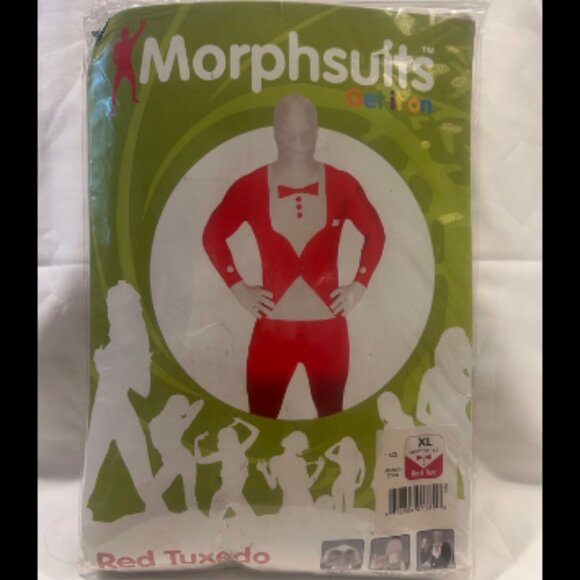 Red Tuxedo - Morphsuit MorphCostume - Halloween - size XLarge - NEW - Picture 1 of 3